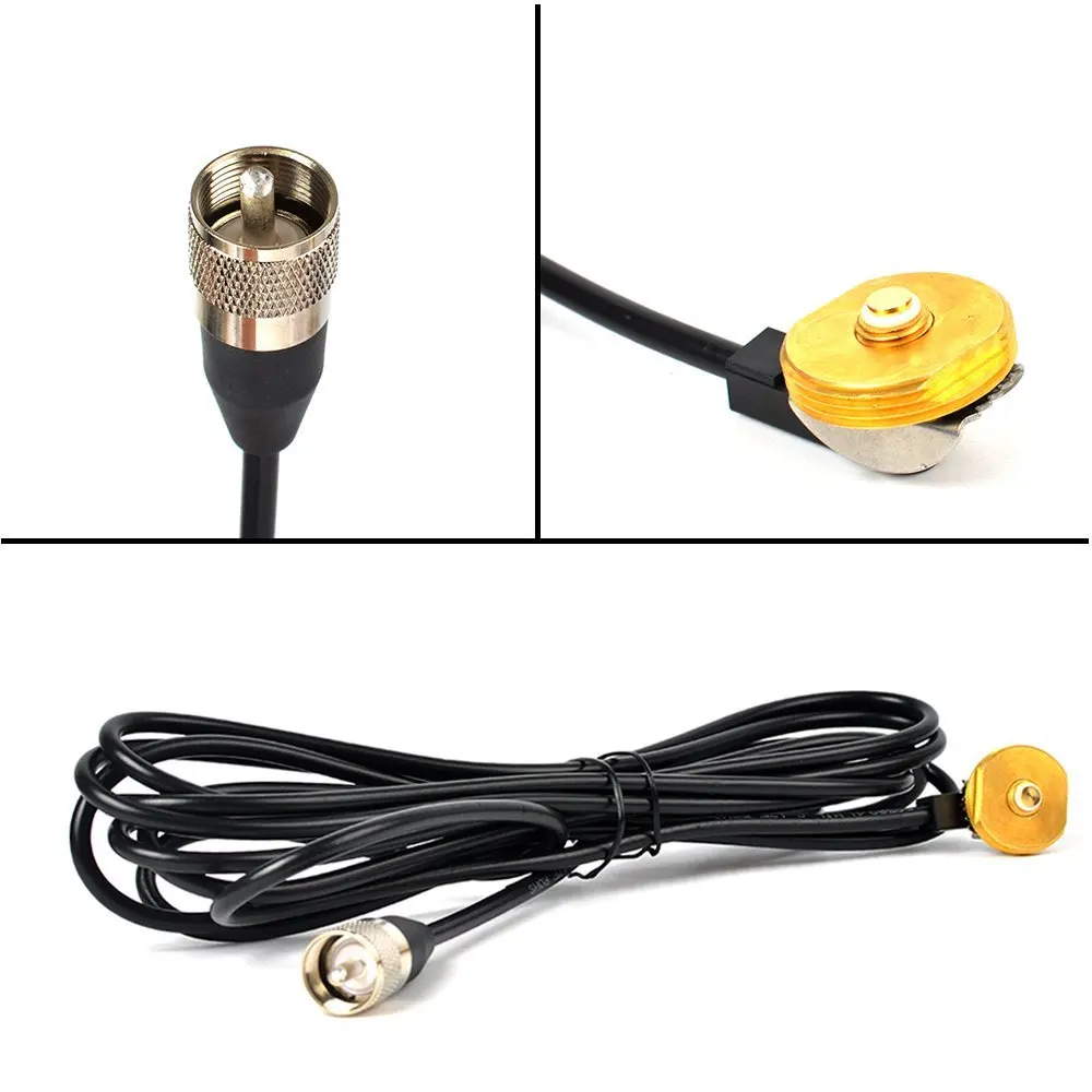 

HYS Roof Mount NMO Antenna Installation RG58 Coax Extension Cable UHF PL259 Yaesu/Vertex Mobile Radio with SO239 N-Male Adapter