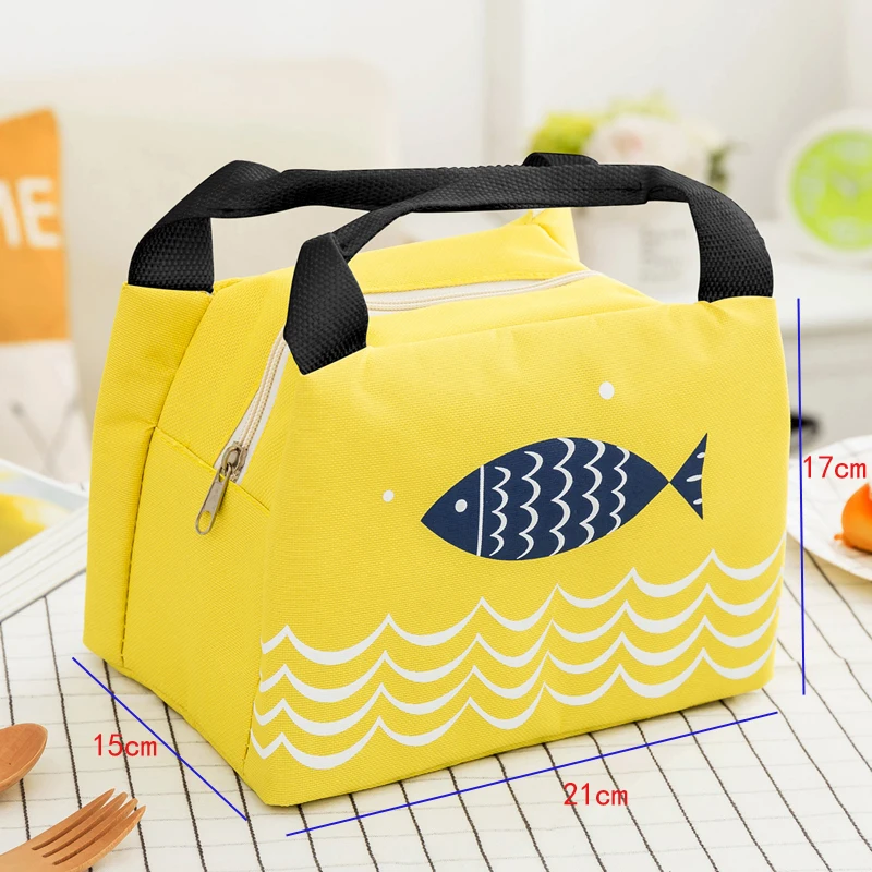 2018 Женская Портативная сумка для еды с мультипликационным принтом термостойкая