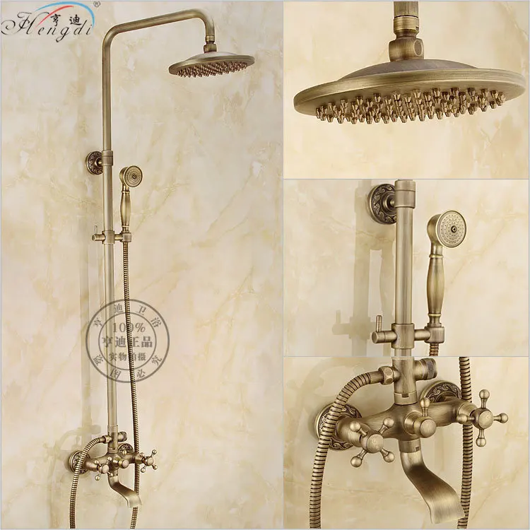 Ванная комната Ретро Античная Медная латунная душевая установка смеситель для
