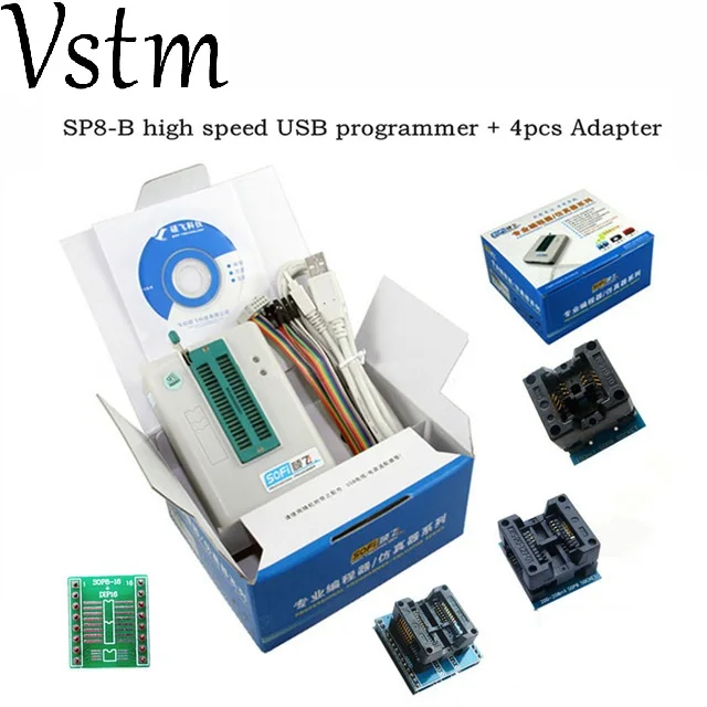 Горячая Распродажа! SOFI SP8 B Высокоскоростной usb программатор + адаптер 4cs (93/24/25/BR90/