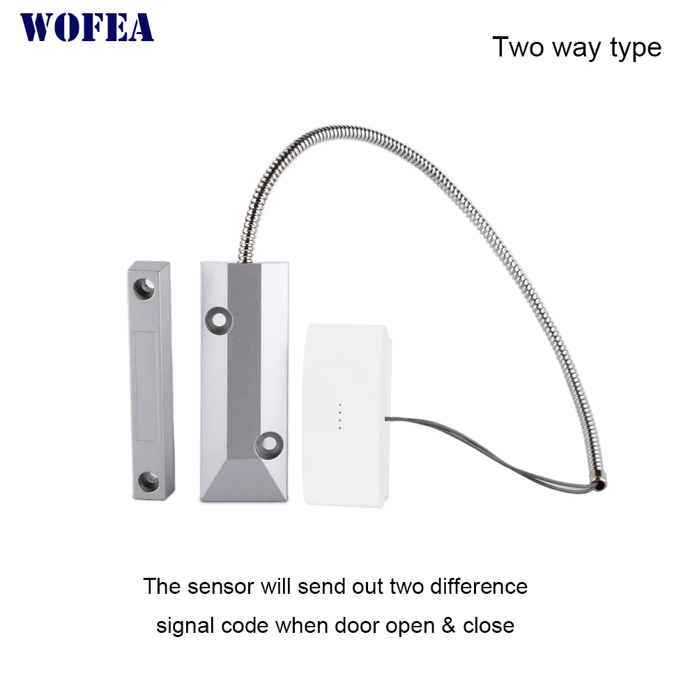 two-way type Wofea беспроводной Ролик затвора двери сенсор гаражные ворота магнитный детектор открытия двери и окна 433 МГц - Цвет: two-way type