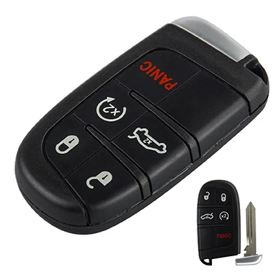 Black Case OkeyTech Keyless 5 кнопок умный дистанционный чехол для ключей Замена для Dodge Journey charger Dart Durango для Chrysler 300 Для Jeep - Цвет: Black Case