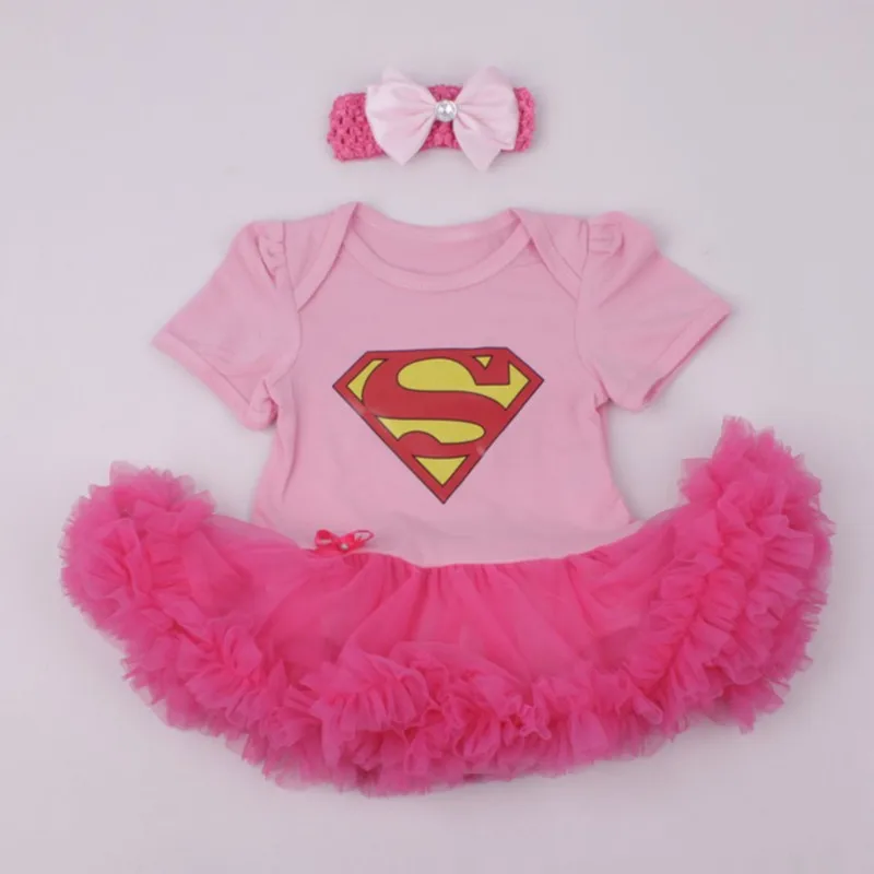 Детский комбинезон хлопковое Сетчатое платье милый для младенцев с мультяшным