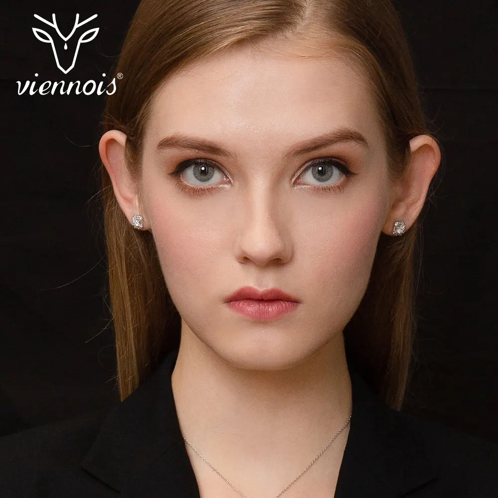 Viennois, модные серьги из серебра 925, белые квадратные серьги для женщин, циркониевые серьги, ювелирные изделия