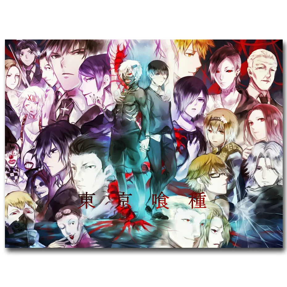 Художественный шелковый постер NICOLESHENTING Tokyo Ghoul 3 все символы 12x16 24x32 дюйма Горячие