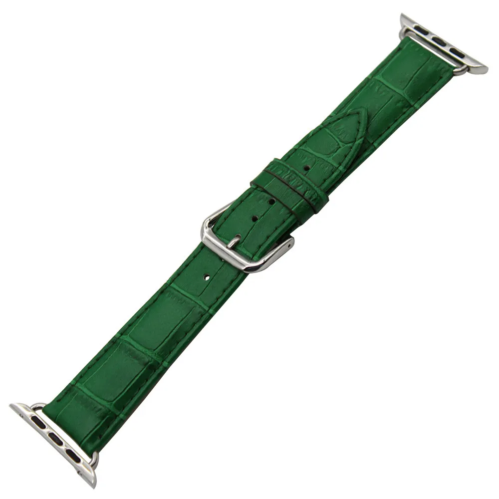 Ремешок для часов Croco из натуральной кожи для 38 мм, 40 мм, 42 мм, 44 мм, iWatch, Apple Watch, серия 5, 4, 3, 2, 1, ремешок с стальной пряжкой, браслет