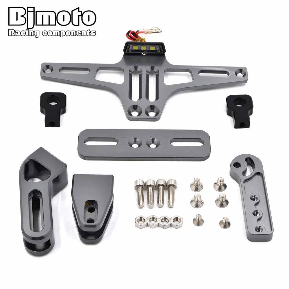 Bjmoto Универсальный CNC Мотоцикл Регулируемый номерной знак рамка держатель BracketMount