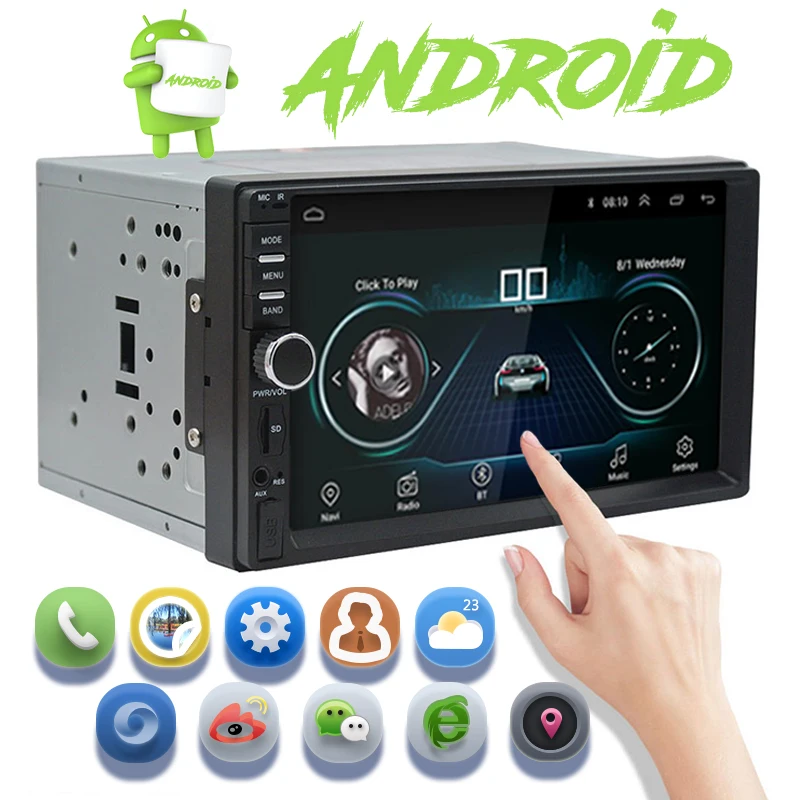 Автомобильный Радио сенсорный экран GPS навигация 7 ''Android 2din Аудио плеер