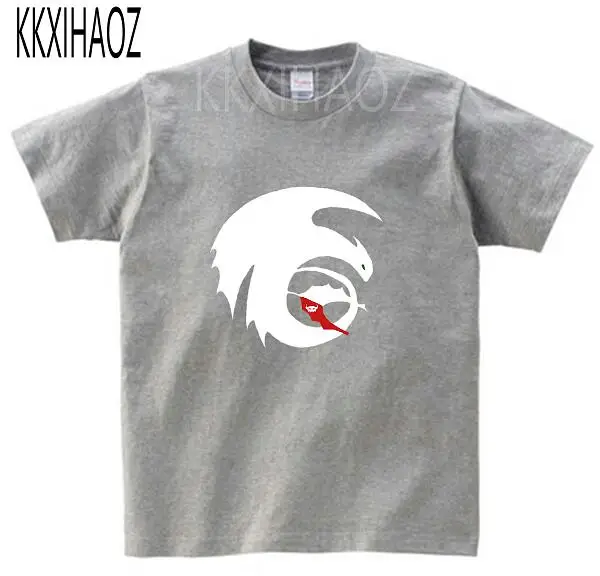 gray childreT-shirt Летняя черная футболка с драконом беззубиные топы мужская футболка Как приручить свою футболка с изображением дракона винтажная хлопковая одежда MJ - Цвет: gray childreT-shirt