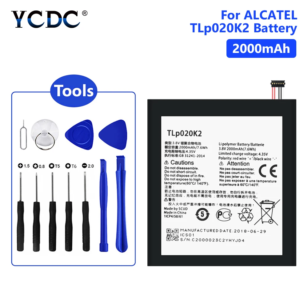 Сменный аккумулятор для телефона TLp020K2 2000 мАч перезаряжаемый ALCATEL one touch Idol 3 4 7