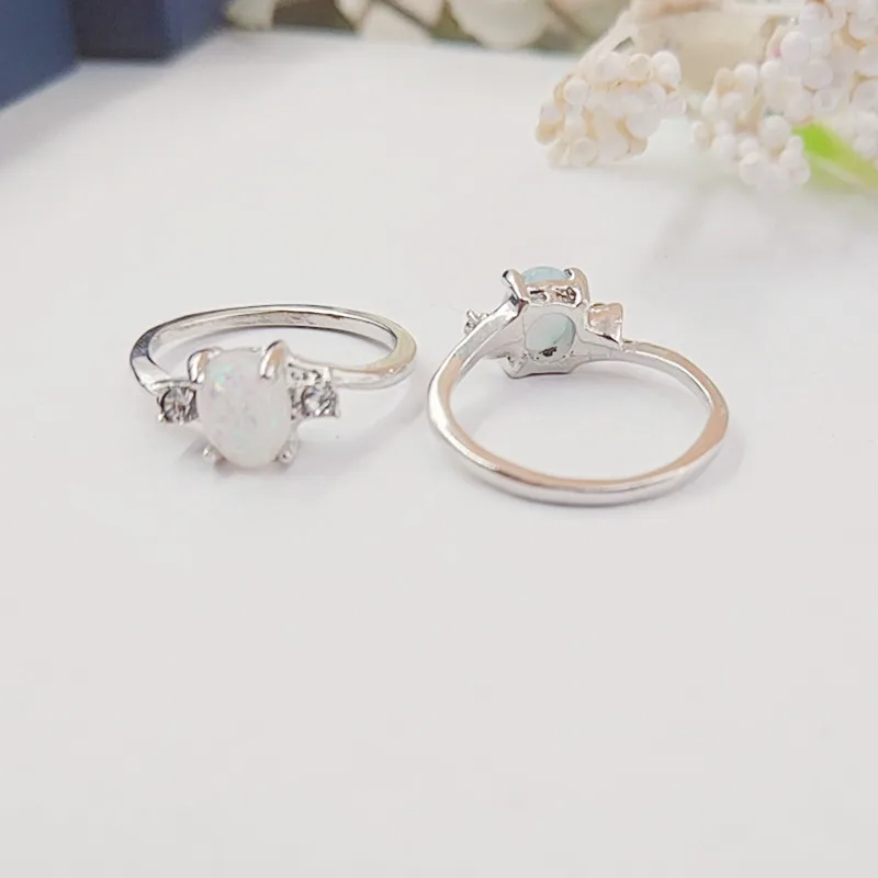 Роскошные круглые кольца для женщин кольцо с кристаллом и опалом серебряное