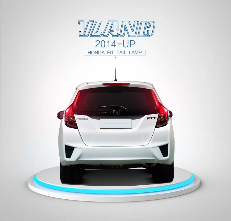 Vland Автомобильный задний фонарь для Fit/Jazz Led задний фонарь- с DRL+ обратный+ тормозной комплект для освещения автомобиля