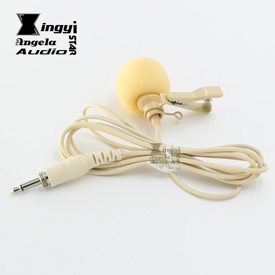 Бежевый петличный микрофон с зажимом для галстука на лацкане резьбой 3 5 мм