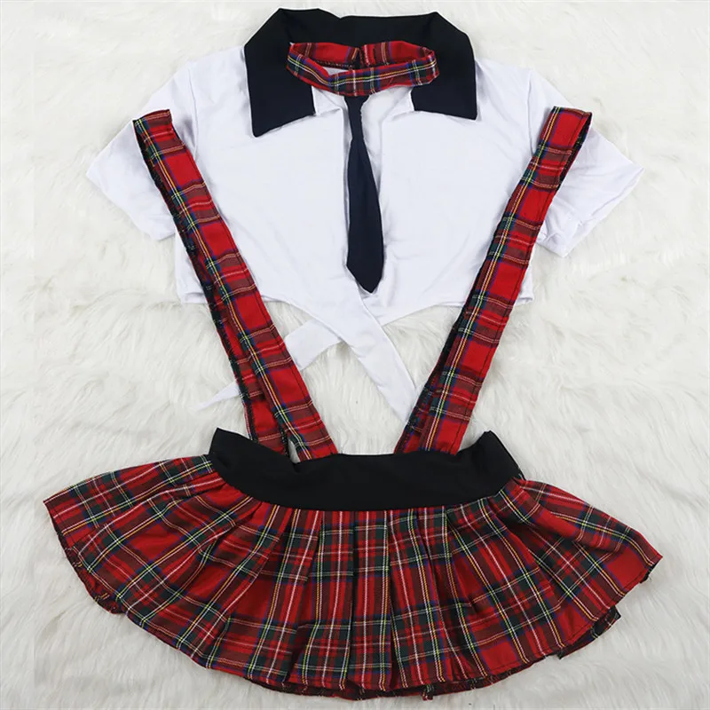 

3XL Plus Size Cosplay Student Lingerie Sexy Hot Erotic Costumes School Girl Sexy Plaid Uniform Women Babydoll Sexy Underwear