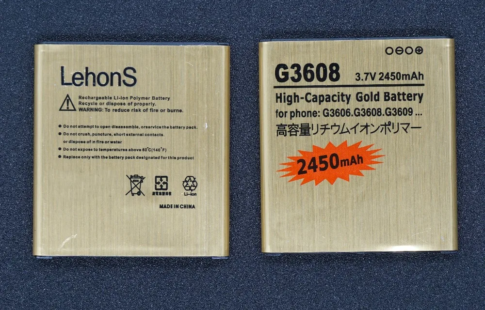 LehonS 10cs/лот 2450 мАч Золотая сменная батарея для Samsung galaxy Core Prime G360 G3608 G3606 G3609 G361 EB-BG360CBU