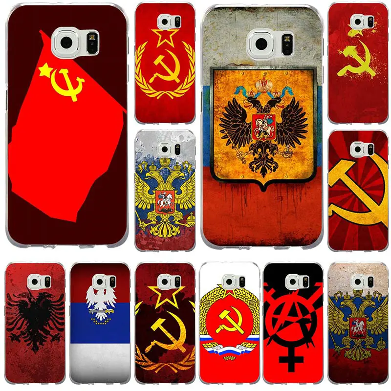 Флаг Российской Федерации Красная Армия мягкие чехлы TPU для samsung Galaxy Note 2 3 4 5 8 S2 S3 S4