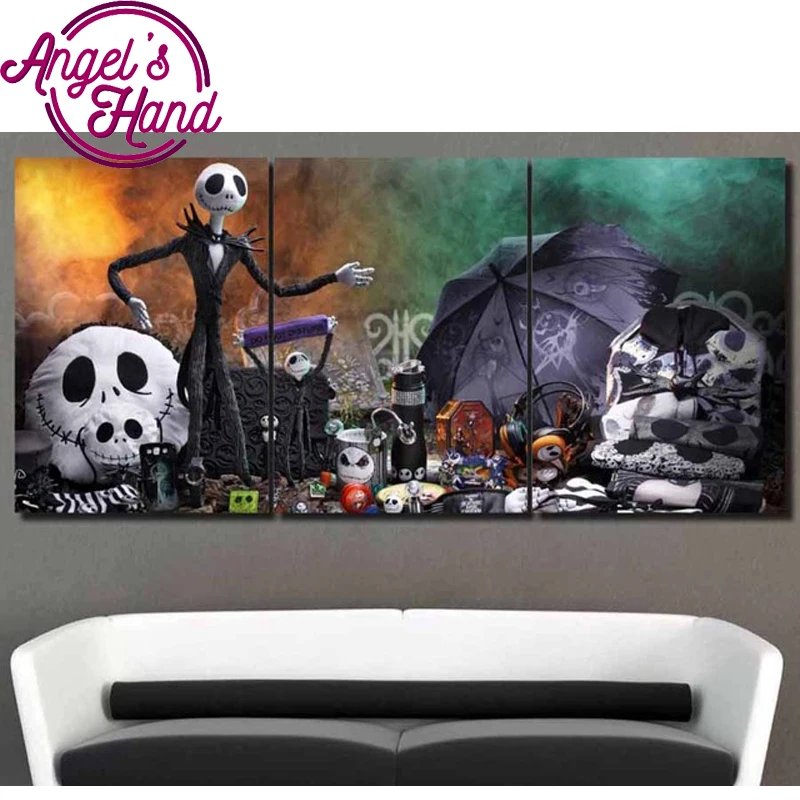 Полноразмерная Алмазная 3d картина сделай сам вышивка крестиком череп на