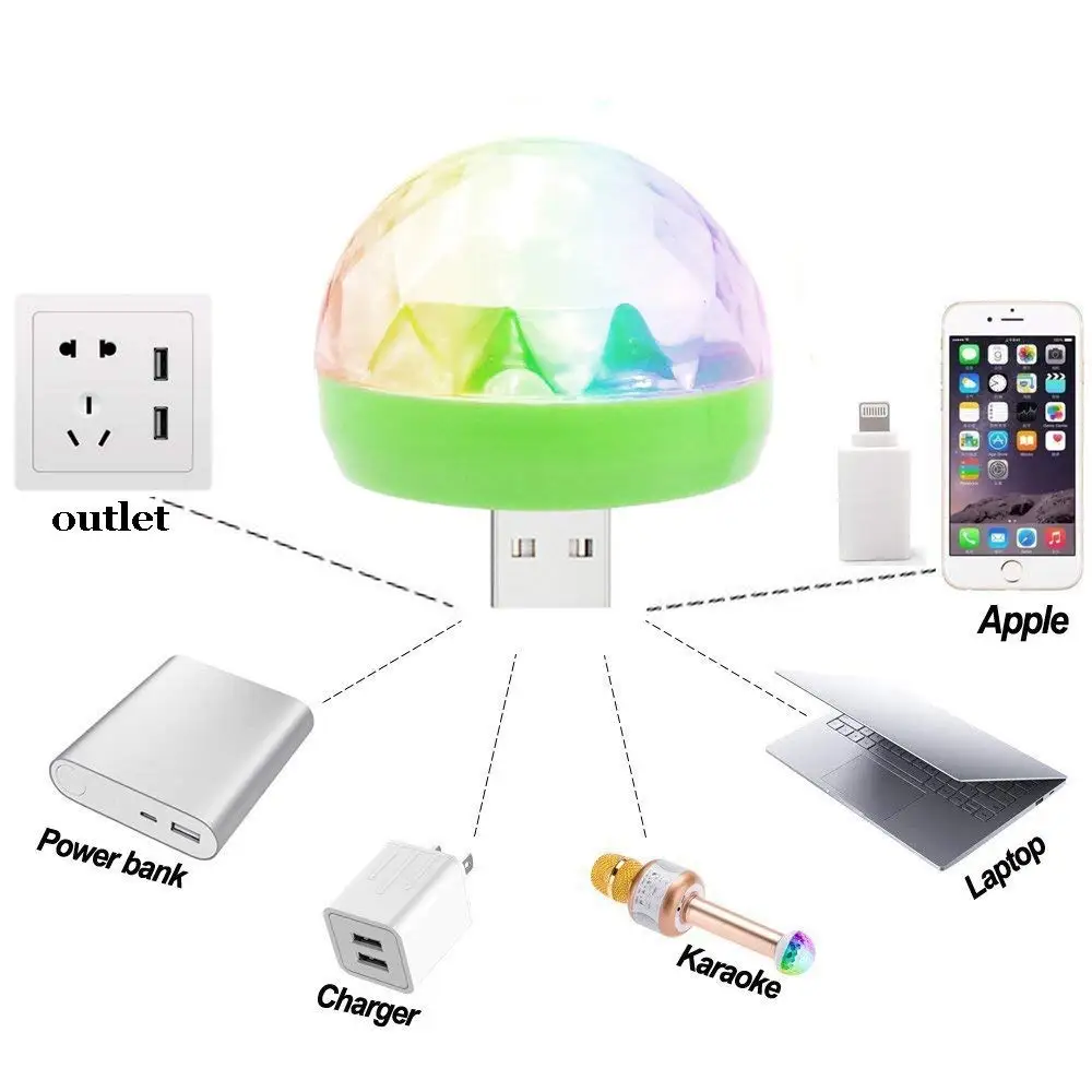 Праздничные светодиодные лампы диджейский свет RGB изменение цвета активация