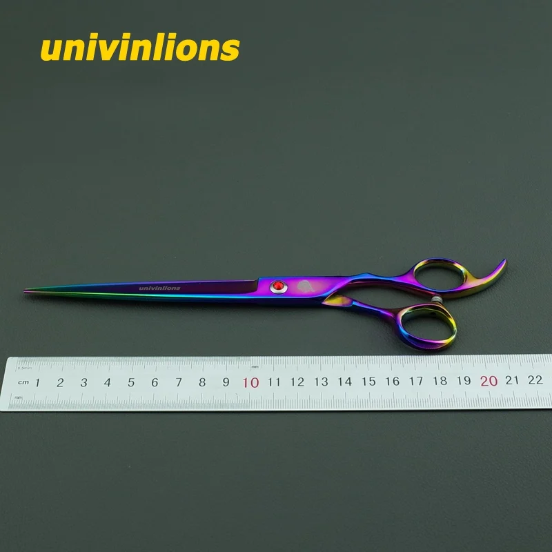 Розовый Univinlions, 8 дюймов, прямые ножницы для стрижки собак, ножницы для стрижки собак, ножницы для стрижки домашних животных, ножницы для стрижки кошек, бритвы - Цвет: Розовый