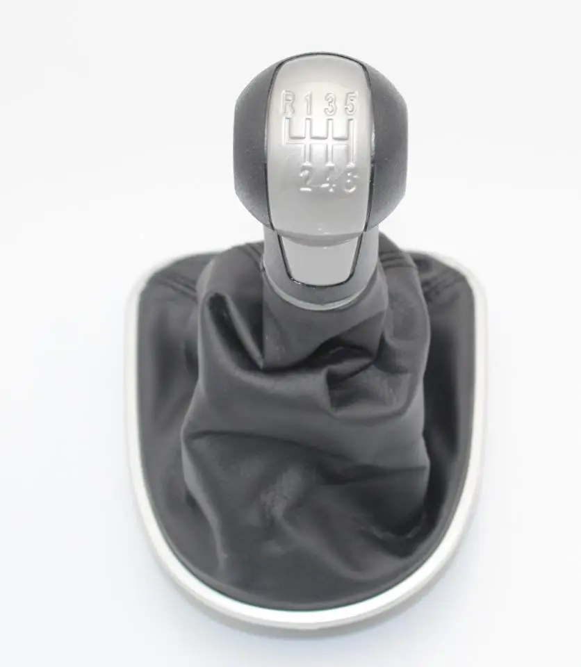 Для Seat Leon MK2 1P 2005 2006 2007 2008 2009 2010 2011 2012 автомобильный-stying 5/6 Скорость автомобиля Шестерни рычаг переключения передач Ручка с кожаные ботинки - Название цвета: 6 Speed