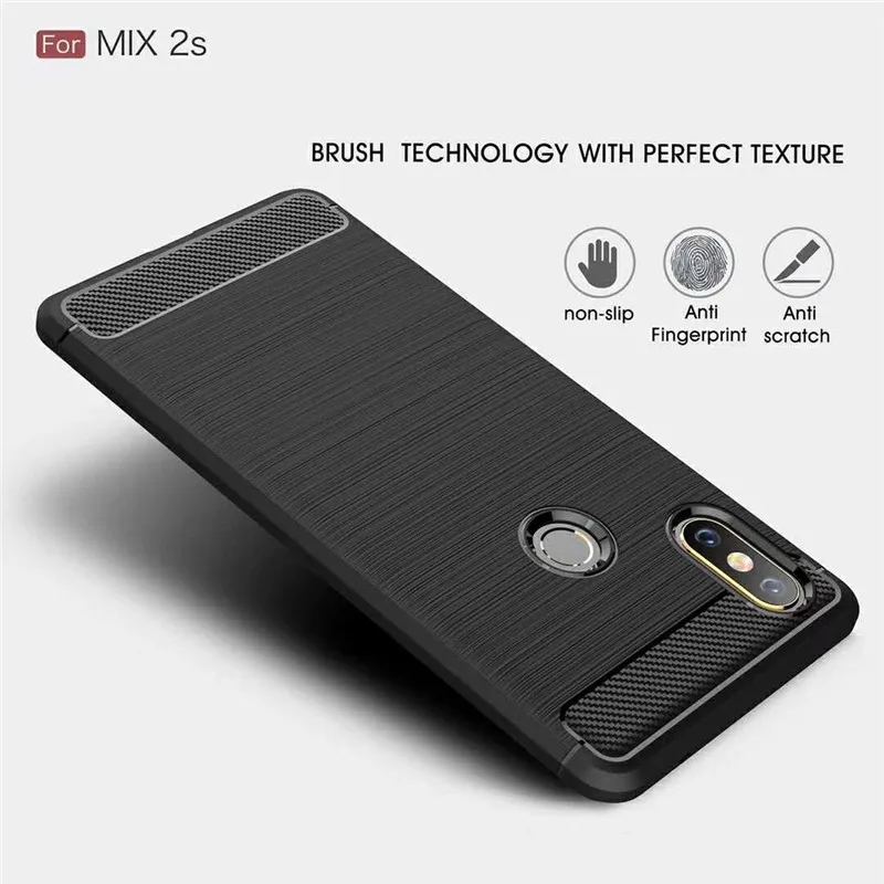 Новинка темно-синий чехол для телефона Xiaomi MIX 2 s углеродное волокно матовый узор