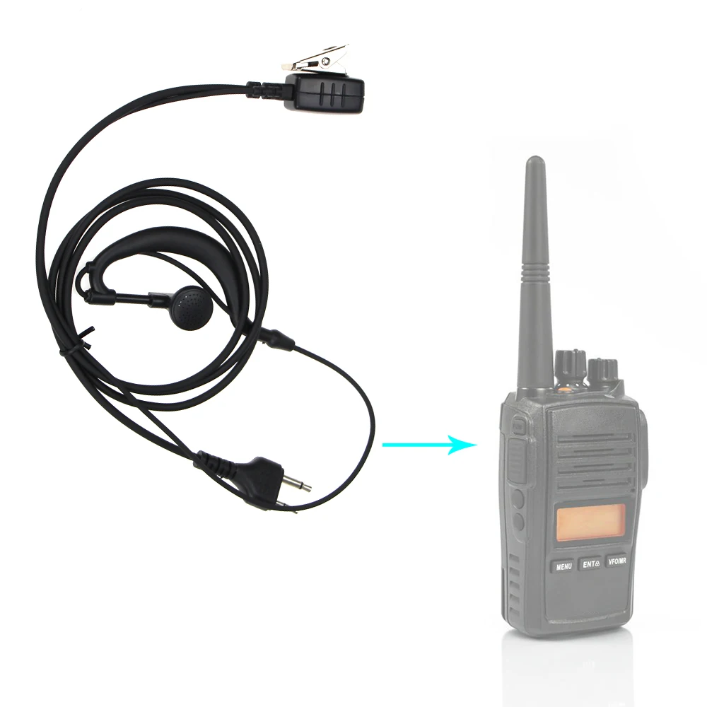 2 pin ptt earhook earpiece earphone mic headphone for midland g6g7g8g9 gxt550 gxt650 lxt80 lxt110 lxt112 walkie talkie free global shipping