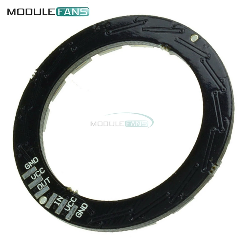 16 битные WS2812 5050 RGB СВЕТОДИОДНЫЕ полноцветные встроенные фары 45 мм круглая плата