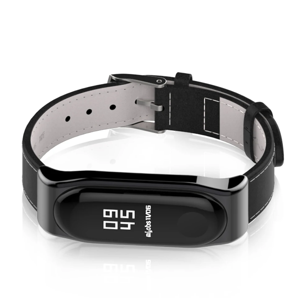 Mi jobs mi band 4 ремешок из натуральной кожи Correa для Xiaomi mi ремешок 3 ремешок Смарт-часы браслет на запястье браслет mi Band 4 ремешок