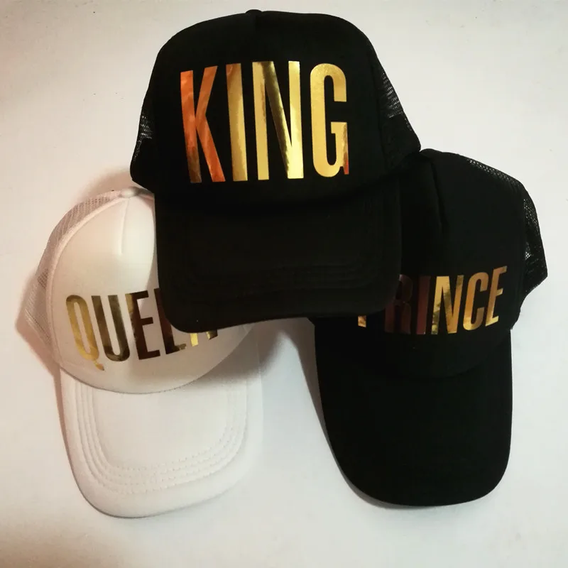 «KING», «QUEEN» золотого сияния принт Кепка-бейсболка Для мужчин Для женщин летний солнцезащитный щит, Кепка с козырьком, белая черная бейсбольная кепка