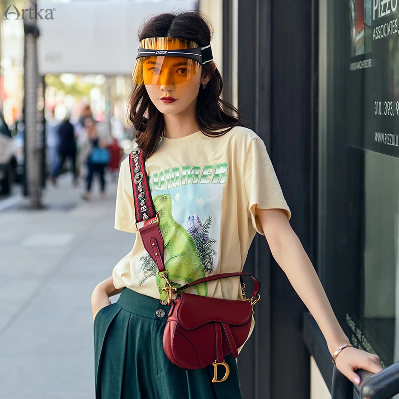 Женская футболка с коротким рукавом ARTKA белая Свободная Повседневная из 2019