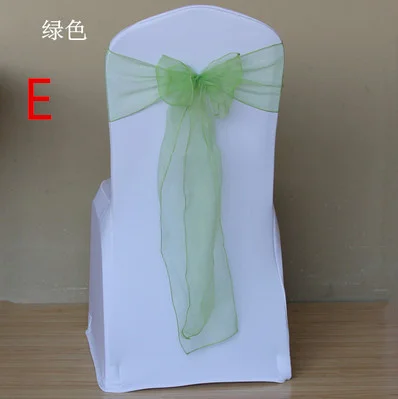 E 50 шт. DIY свадебные чехлы для стула из органзы, ленты с бантом, вечерние банкетные Декорации для свадьбы, вечерние принадлежности - Цвет: E