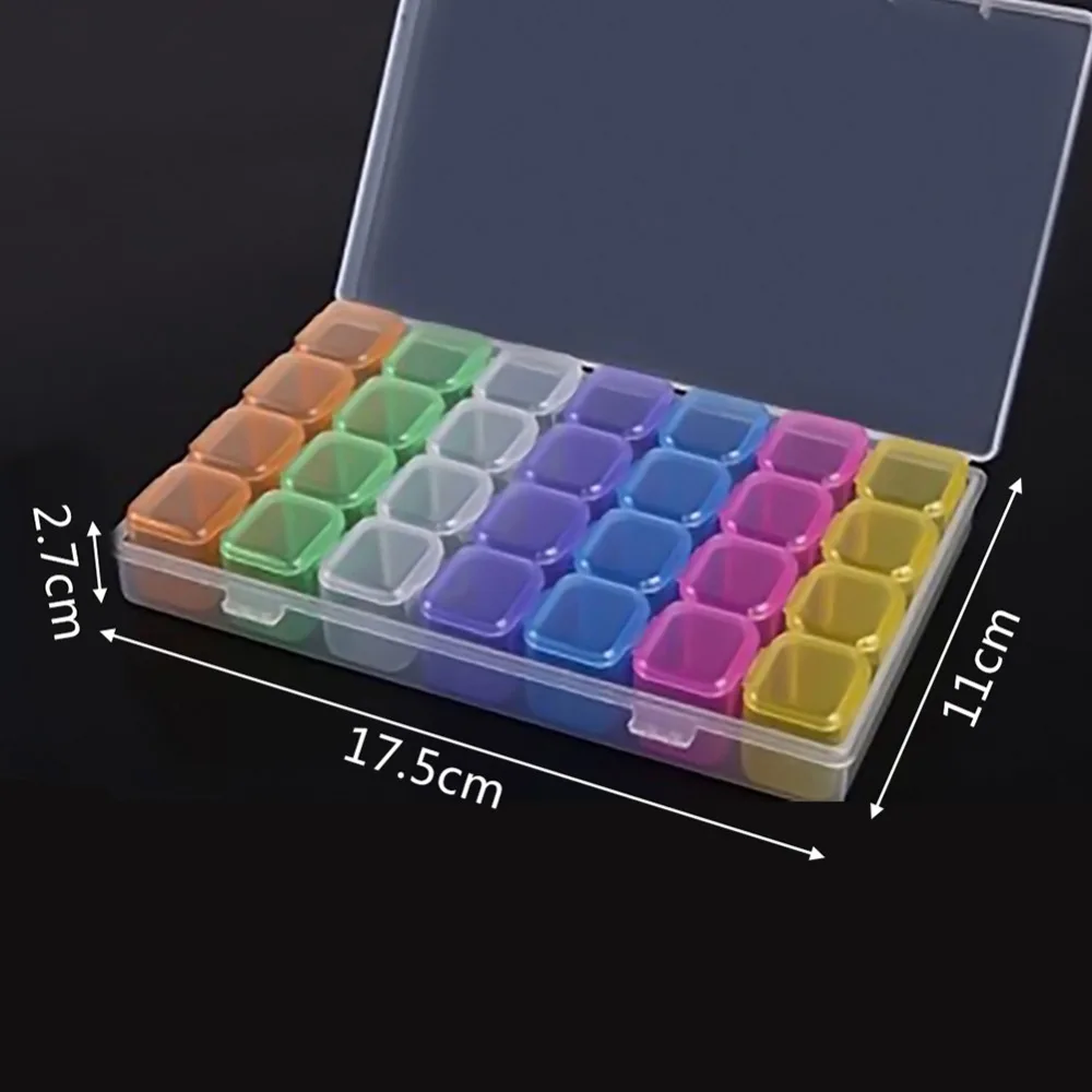 28 слот ящик для хранения маникюр аксессуары украшения ногтей независимый отсек