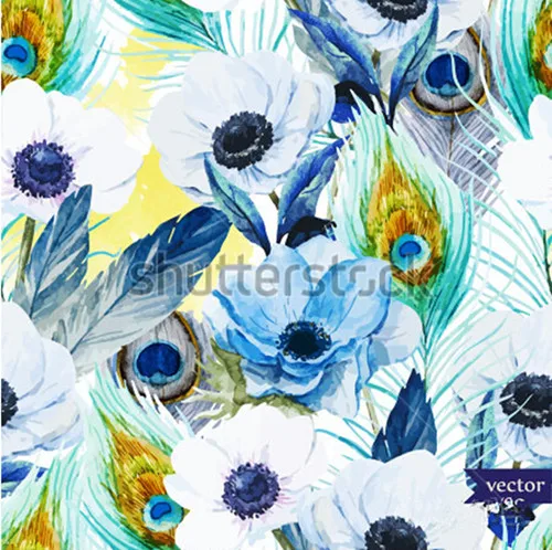 3D фотообои на заказ цветы anemones сирень бохо узор обои гостиная диван телевизор