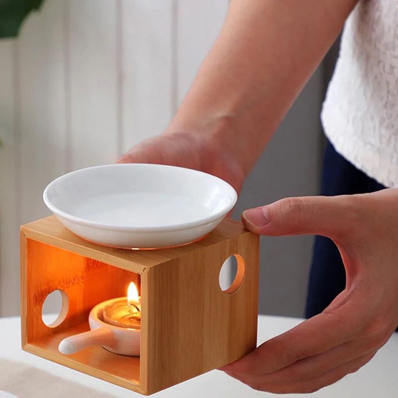 Ароматическая горелка из натурального бамбука для спа ароматическая печь