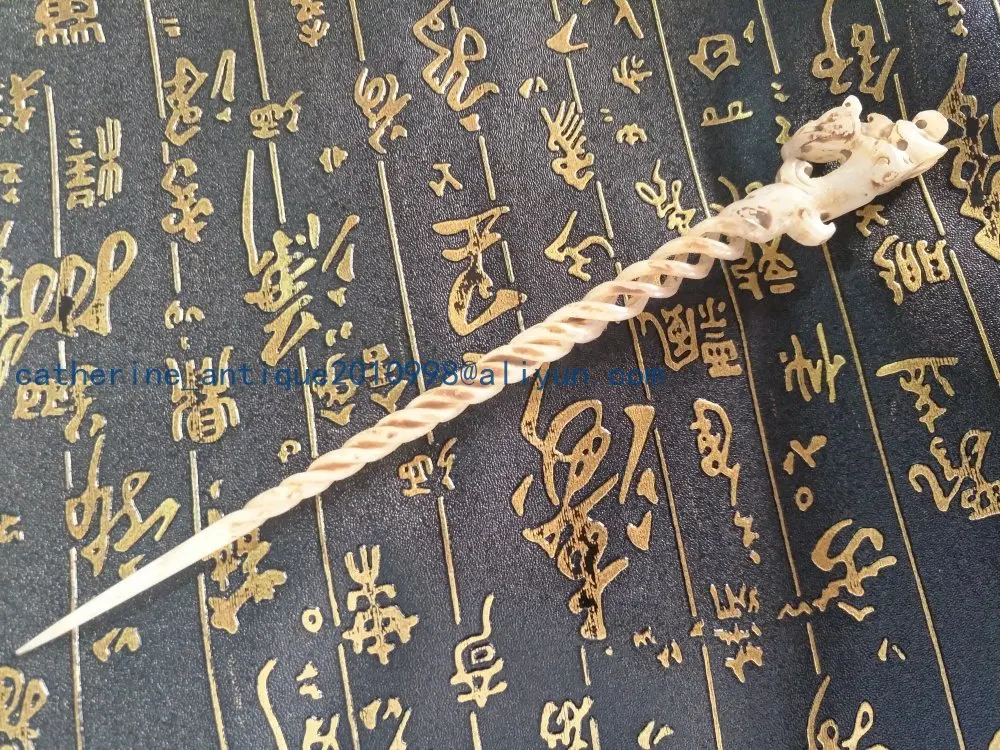 

Antique QingDyansty Sculpture jade hairpin,Hand carved crafts,best Collection,free shipping