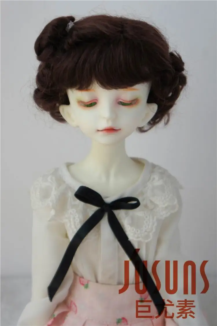Coffee Black M7 JD250 1/4 парик для куклы мохеровый MSD детский короткий курчавый BJD парики 7-8 дюймов кукольные аксессуары - Цвет: Coffee Black M7