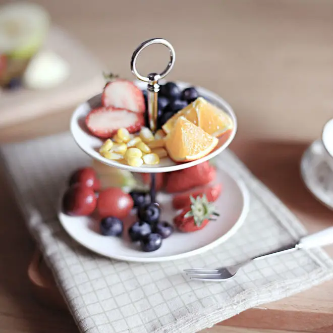 Керамическая 2-ярусная подставка для торта башни кексов вечерние ринки hightea