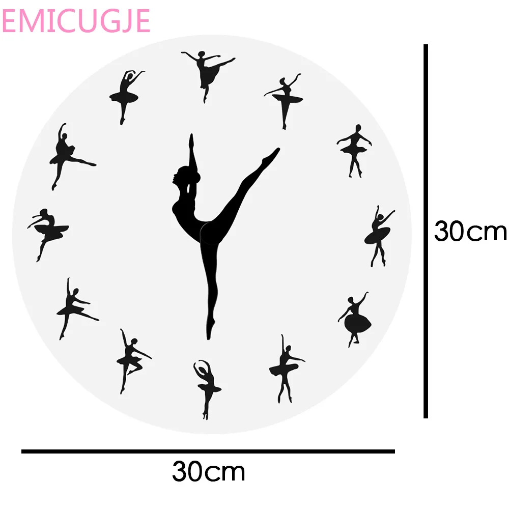 Очаровательные балерины 3D настенные часы для маленьких девочек декор детской