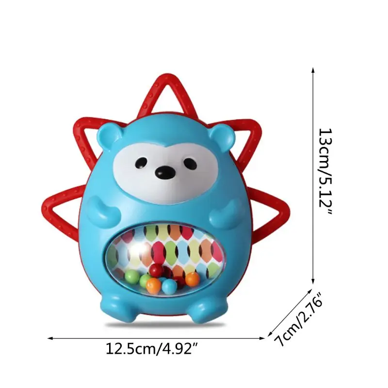 Милый 3D животное Ежик погремушка пустышка безопасный Прорезыватель для зубов