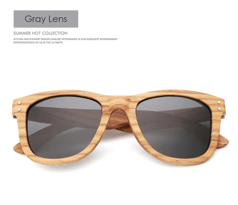 Vintage Women Round Wooden Sunglasses Polarized Mens Sun Glasses Brand Designer Zebra Wood