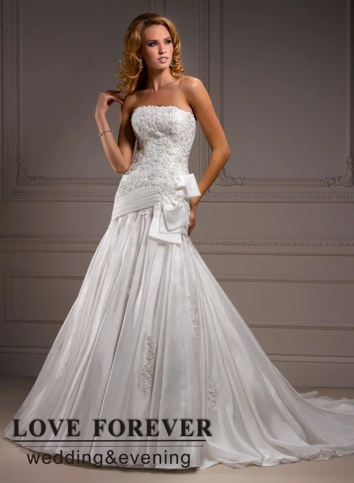 Ivory Organza Dropped Waist New Arrival 2013 Wedding Dresses and Gowns | Свадьбы и торжества
