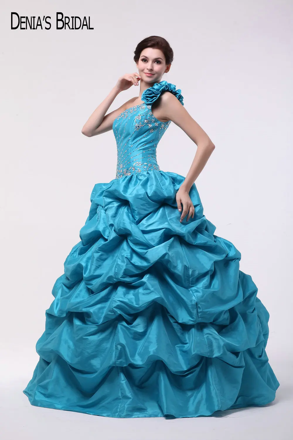 2017 Голубое Бальное Платье из Тафты вечерние платья с вырезом без бретелек