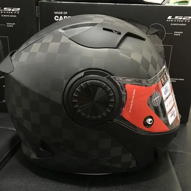matt black Настоящий LS2 FF313 24K карбоновый шлем для мотоцикла, мужской флип-ап локомотив, гоночный автомобильный шлем, лучше чем FF323 - Цвет: matt black