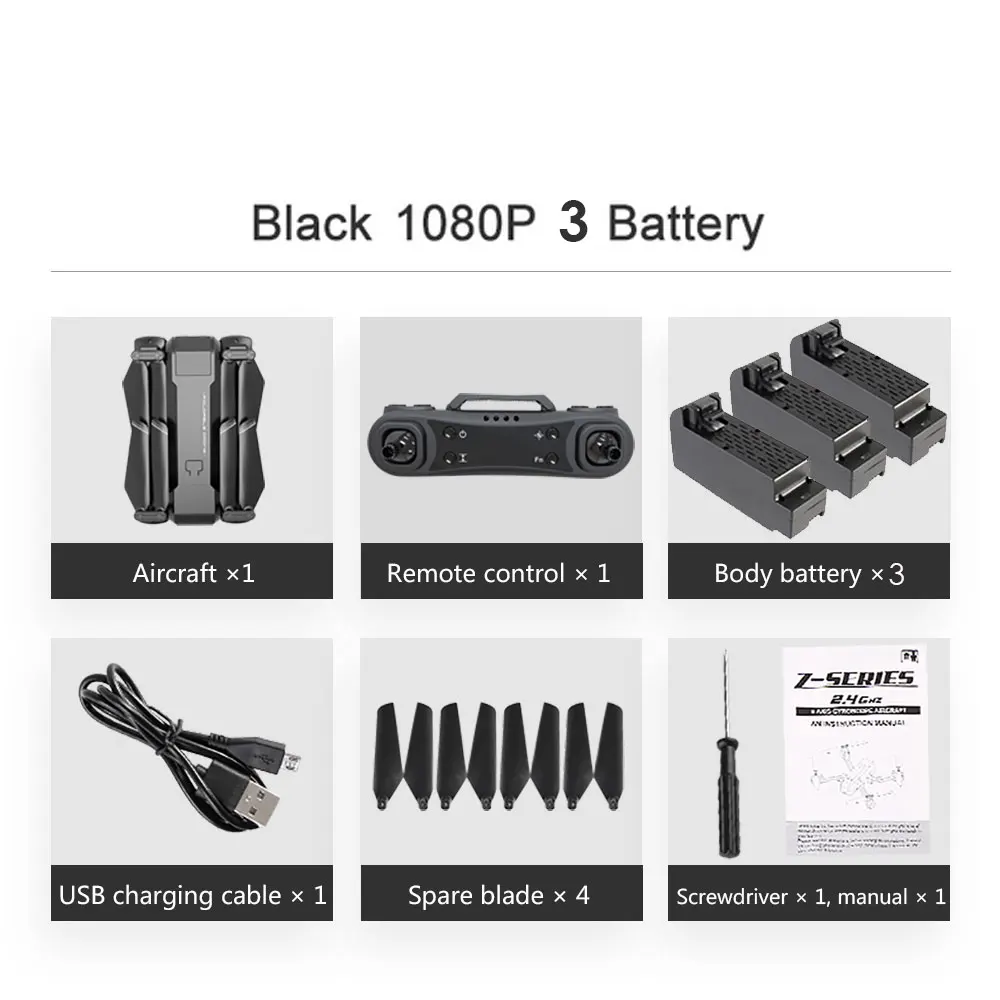 1080P 3 Battery KF607 WI-FI FPV RC складной беспилотный 4K камера Ultra HD двойная камера беспилотный режим квадрокоптер для детей подарки - Цвет: 1080P 3 Battery