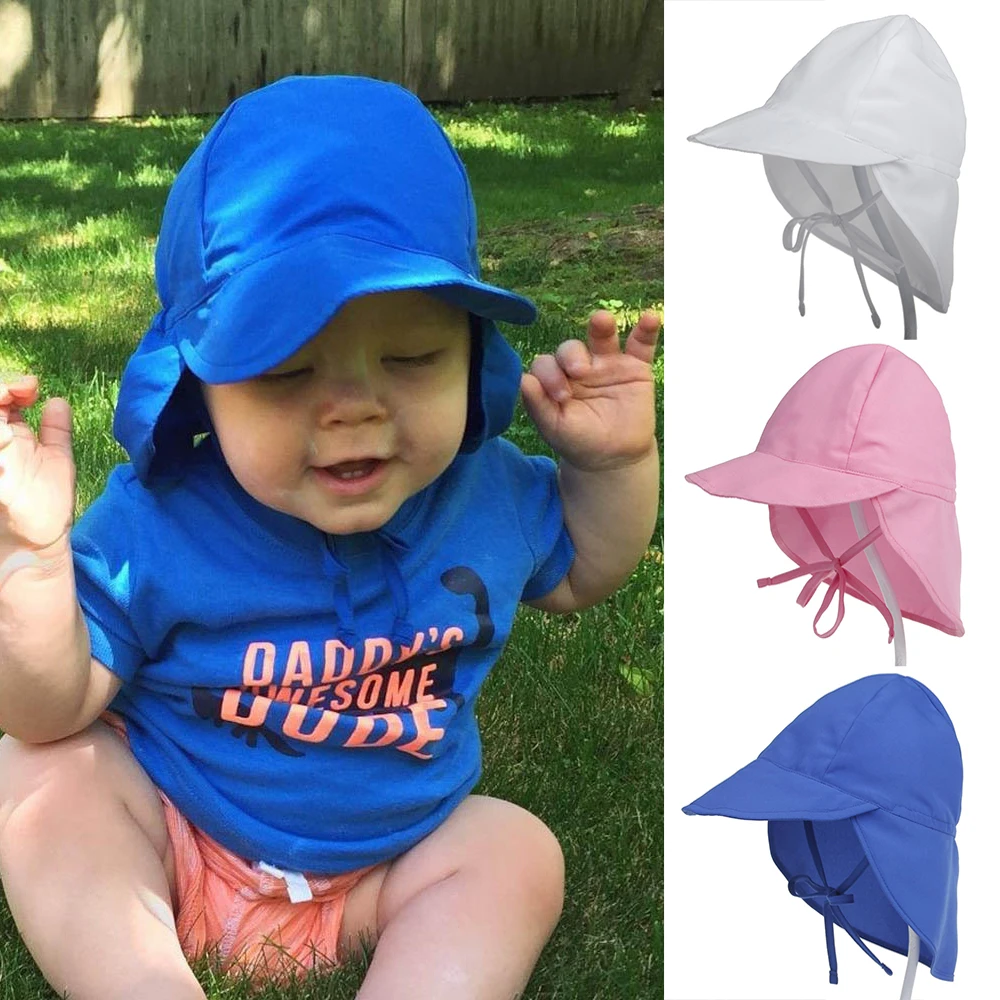 

2018 New Summer Sun Hats with Soft Brim Newborn Children Unisex Baby Kid Cotton Bucket Cap UV Protection Beach Hat Breathable