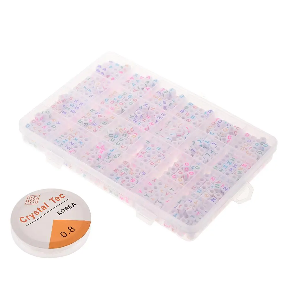 1200PCS DIY Letter Beads Round Beads A-Z Heart Alphabet Letter Beads for Bracelets Making Necklaces Key Chains Kids Jewelry#4W