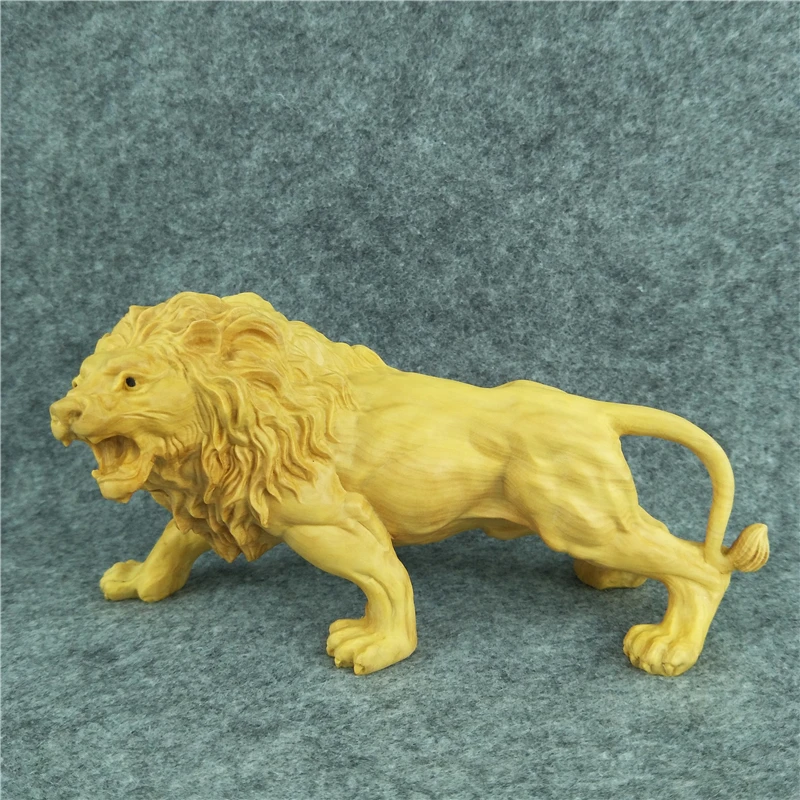 

9cm Boxwood carving lion Handmade Sculpture Home Decoration Crafts Wood ornaments Collection
