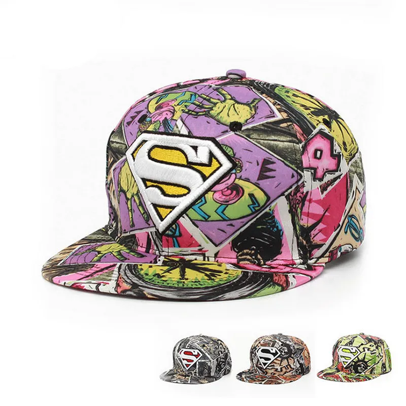 3 вида цветов Супермен подарок на день рождения Регулируемая Кепка snapback кепка
