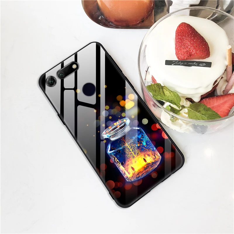 Чехол для Huawei Honor View 20 V20 чехол с рисунком жесткая задняя крышка из закаленного