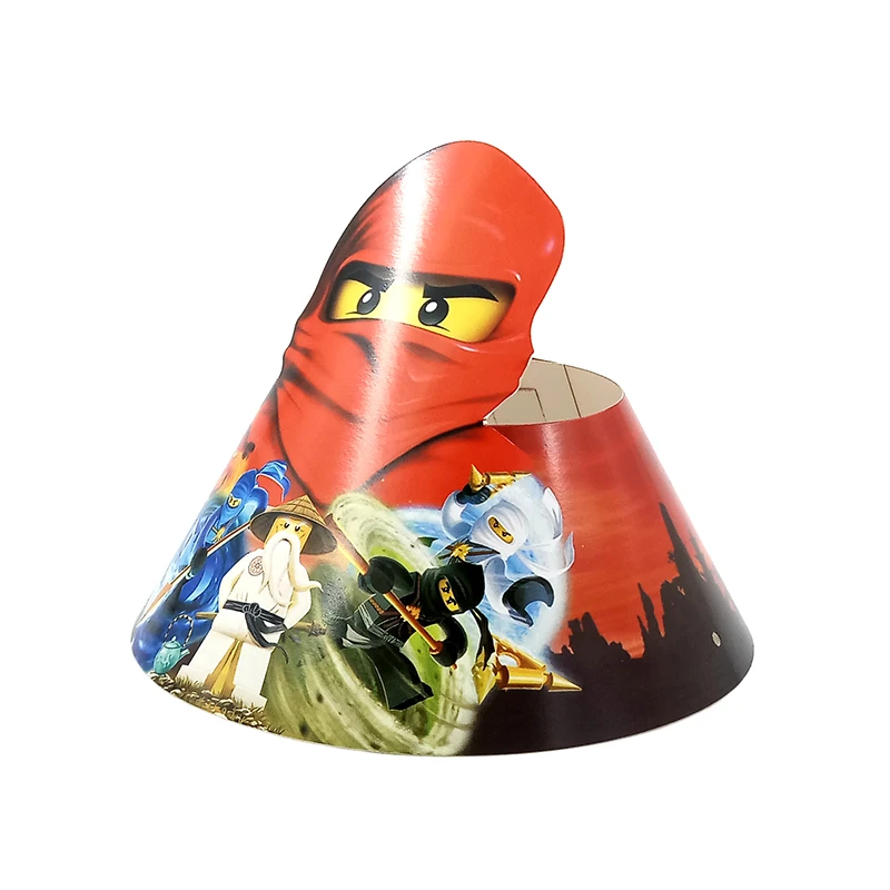Вечерние принадлежности 8 шт. для детей Ninjagoing тема вечерние украшения день рождения бумажная шапка Корона с резинкой